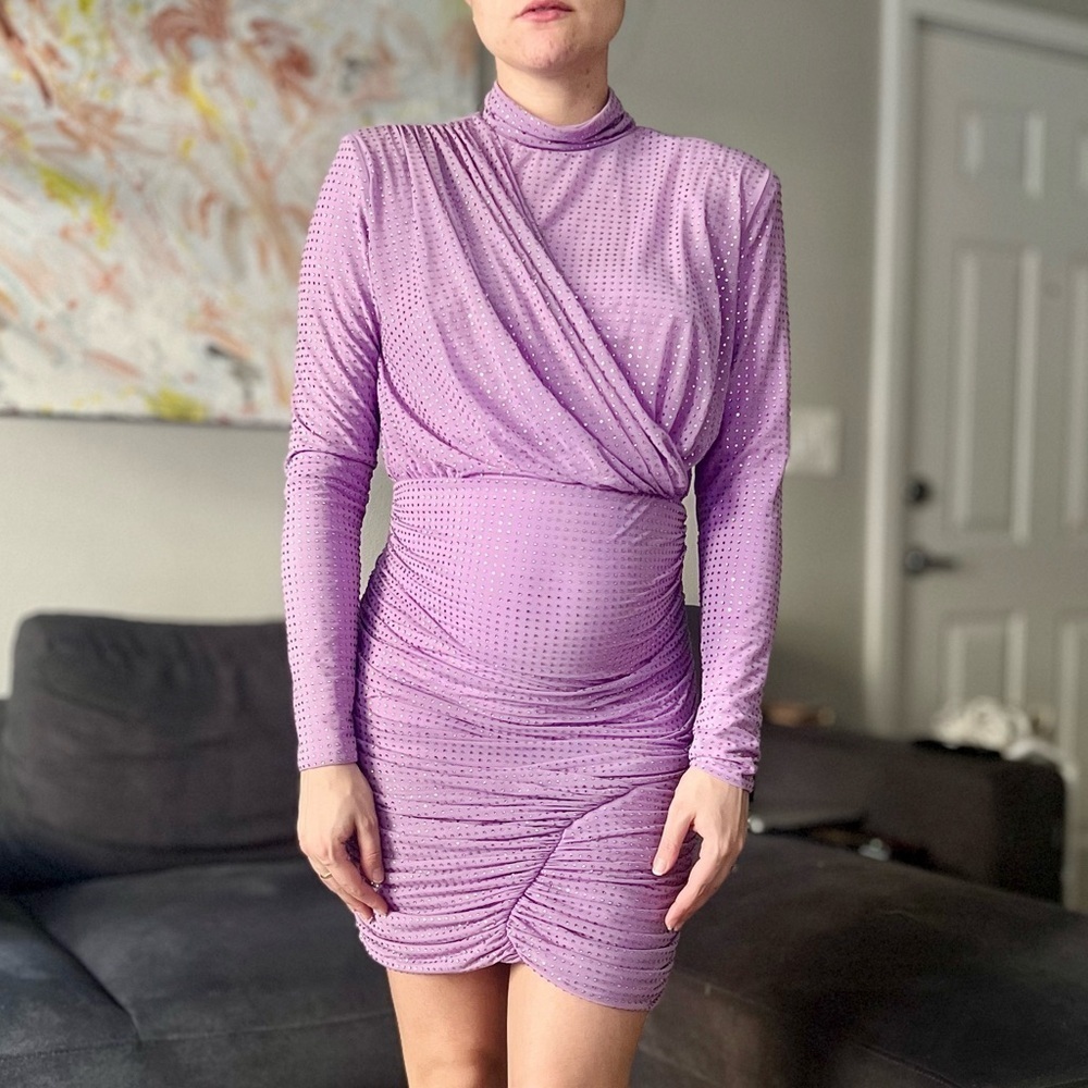 Jonathan Simkhai Abrah Embellished Party Cocktail Dress - Purple - Size XS
